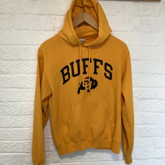Champion Hoodie - Size S - Mustard - Buffs / Buffaloes- P2P 20” - Picture 6 of 8
